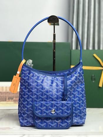 Kitlife Goyard Mini Bohème Hobo Goyardine Canvas Blue Bag 120250 26x11x22cm 