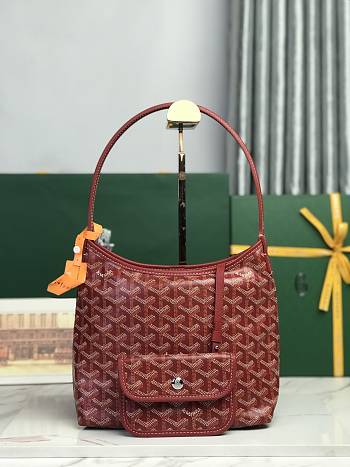 Kitlife Goyard Mini Bohème Hobo Goyardine Canvas Red Bag 120250 26x11x22cm 