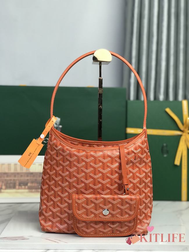 Kitlife Goyard Mini Bohème Hobo Goyardine Canvas Orange Bag 120250 26x11x22cm - 1