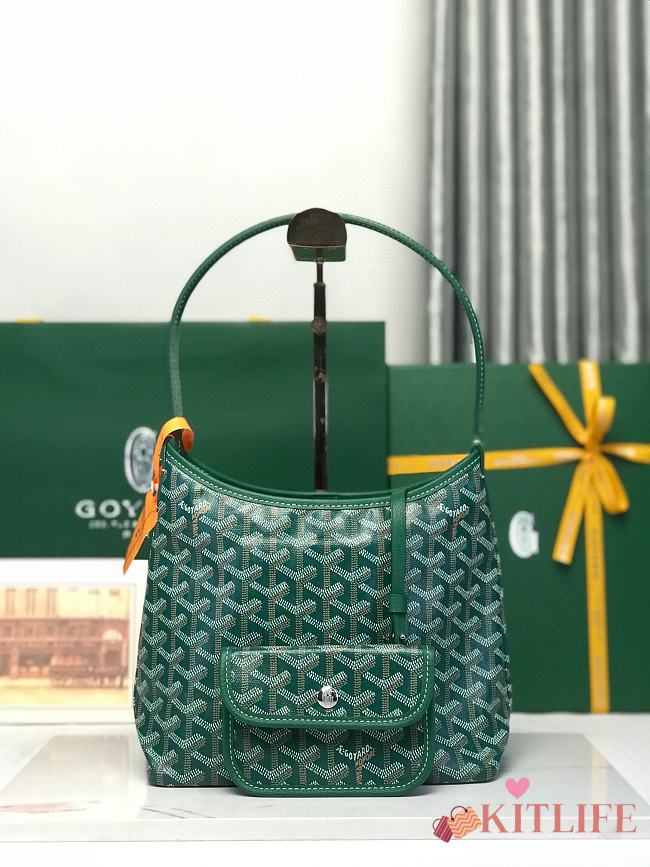 Kitlife Goyard Mini Bohème Hobo Goyardine Canvas Green Bag 120250 26x11x22cm  - 1