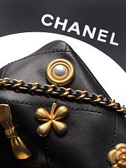 Kitlife Chanel 25K Bow-Tie Bucket Bag Black Calfskin Leather 16x16x12.5cm - 6