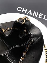 Kitlife Chanel 25K Bow-Tie Bucket Bag Black Calfskin Leather 16x16x12.5cm - 4