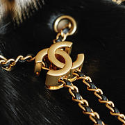 Kitlife Chanel 25C Drawstring Bucket Hobo Bag Black Pony Hair 30x26x14cm  - 5