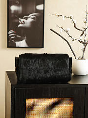 Kitlife Chanel 25C Drawstring Bucket Hobo Bag Black Pony Hair 30x26x14cm  - 3