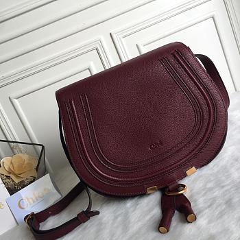 Kitlife Chloe Marcie Crossbody Bag in Burgundy Calfskin 24x20x10cm 