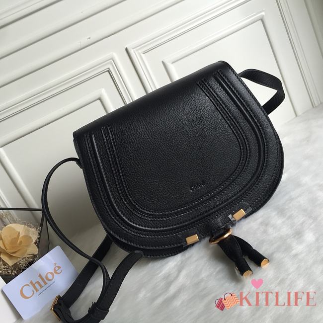 Kitlife Chloe Marcie Crossbody Bag in Black Calfskin 24x20x10cm  - 1