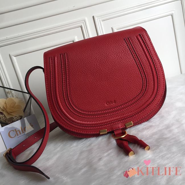 Kitlife Chloe Marcie Crossbody Bag in Red Calfskin 24x20x10cm - 1