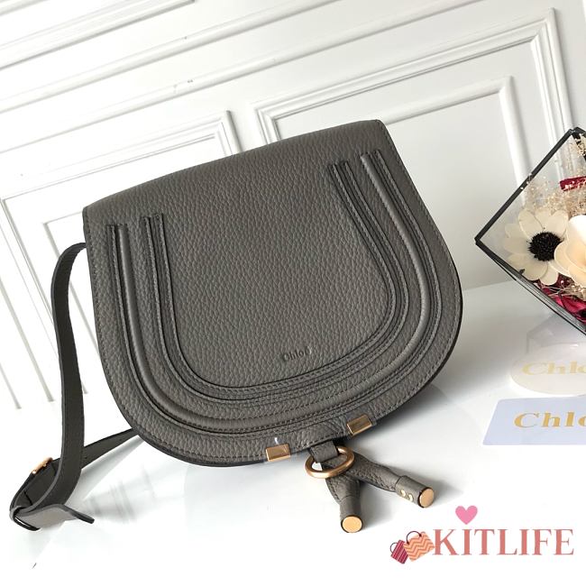 Kitlife Chloe Marcie Crossbody Bag in Dark Grey Calfskin 24x20x10cm - 1