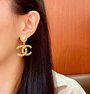 Kitlife Chanel CC Crystal Pearl Earrings  - 5