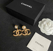 Kitlife Chanel CC Crystal Pearl Earrings  - 4