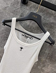 Kitlife Dior Tank Top White Ribbed Cotton Jersey  - 2