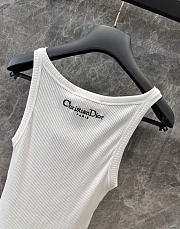 Kitlife Dior Tank Top White Ribbed Cotton Jersey  - 3