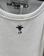 Kitlife Dior Tank Top White Ribbed Cotton Jersey  - 4