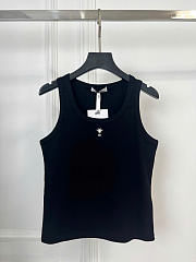 Kitlife Dior Tank Top Black Ribbed Cotton Jersey  - 1
