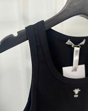 Kitlife Dior Tank Top Black Ribbed Cotton Jersey  - 4
