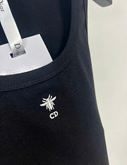Kitlife Dior Tank Top Black Ribbed Cotton Jersey  - 3