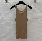 Kitlife Dior Tank Top Beige Ribbed Cotton Jersey - 6