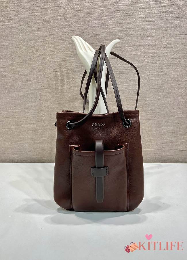 Kitlife Prada Route Mini Leather Bag Cocoa Brown 1BH288 25x24cm - 1