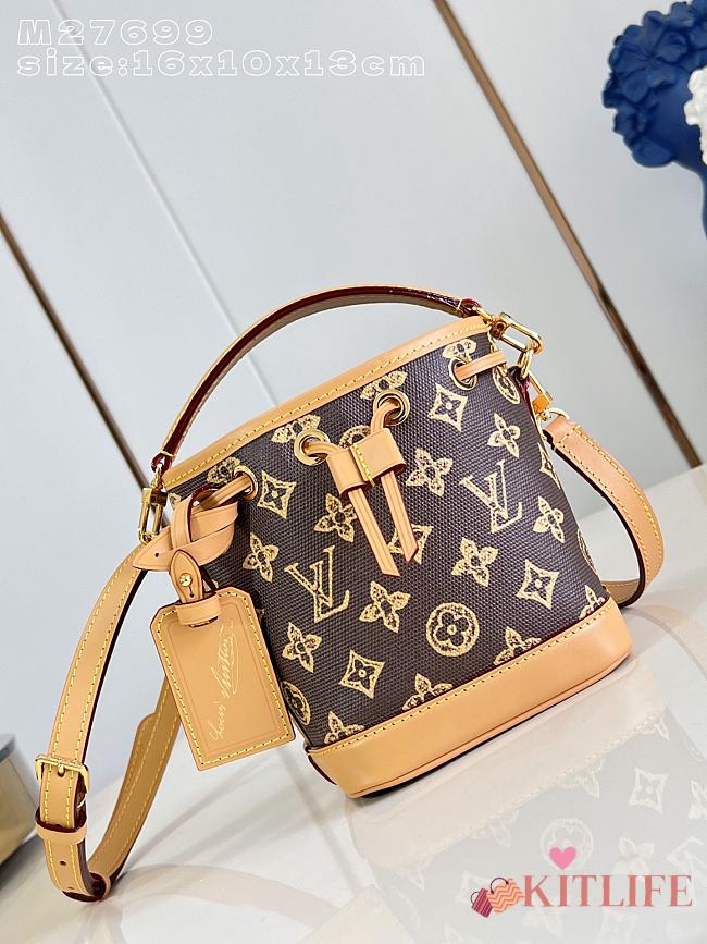 Kitlife Louis Vuitton Nano Noé Bag Monogram Origine Ebene M27699 16x10x13cm - 1