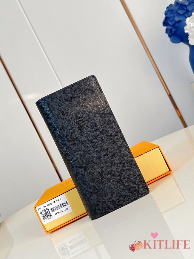 Kitlife Louis Vuitton Brazza Wallet Black M26735 10x19x2cm - 1