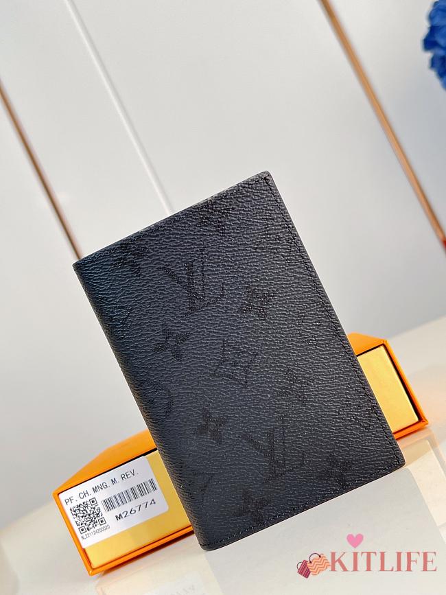 Kitlife Louis Vuitton Passport Cover Black M26774 10x14x2.5cm - 1