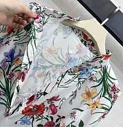 Kitlife Gucci Printed Silk Twill Dress in Multicolor White  - 5