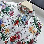 Kitlife Gucci Printed Silk Twill Dress in Multicolor White  - 3