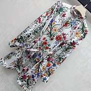 Kitlife Gucci Printed Silk Twill Dress in Multicolor White  - 2