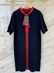 Kitlife Gucci Dark Blue Knit Wool Cashmere Dress with Web  - 1