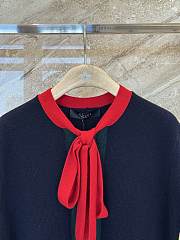 Kitlife Gucci Dark Blue Knit Wool Cashmere Dress with Web  - 3