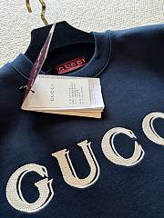 Kitlife Gucci Cotton Jersey Sweatshirt With Embroidery Dark Blue  - 5