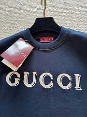 Kitlife Gucci Cotton Jersey Sweatshirt With Embroidery Dark Blue  - 2