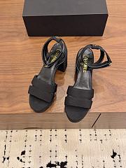 Kitlife Chanel 26 Classic Double C High-Heeled Platform Sandals Black Denim - 1