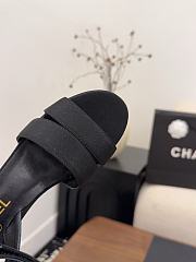 Kitlife Chanel 26 Classic Double C High-Heeled Platform Sandals Black Denim - 2