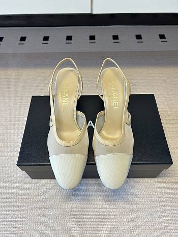 Kitlife Chanel Beige Cap Toe CC Slingback Sandals