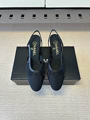 Kitlife Chanel Black Cap Toe CC Slingback Sandals - 1