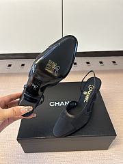 Kitlife Chanel Black Cap Toe CC Slingback Sandals - 5