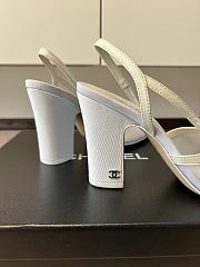 Kitlife Chanel White Cap Toe CC Slingback Sandals  - 5