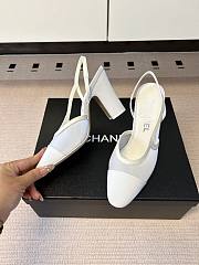 Kitlife Chanel White Cap Toe CC Slingback Sandals  - 4