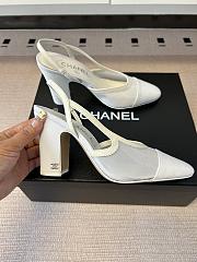 Kitlife Chanel White Cap Toe CC Slingback Sandals  - 2
