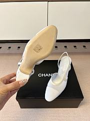 Kitlife Chanel White Cap Toe CC Slingback Sandals  - 3