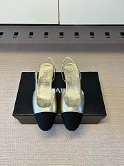 Kitlife Chanel Silver Cap Toe CC Slingback Sandals  - 1