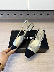 Kitlife Chanel Silver Cap Toe CC Slingback Sandals  - 6