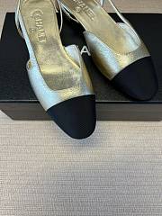 Kitlife Chanel Silver Cap Toe CC Slingback Sandals  - 5