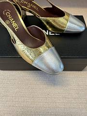 Kitlife Chanel Gold Cap Toe CC Slingback Sandals   - 6