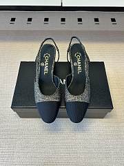 Kitlife Chanel Cap Toe CC Slingback Sandals Black & Gold Tweed - 1