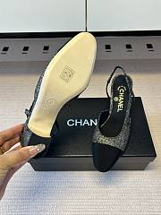 Kitlife Chanel Cap Toe CC Slingback Sandals Black & Gold Tweed - 4