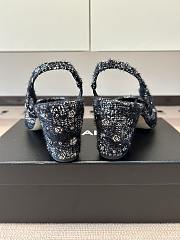 Kitlife Chanel Cap Toe CC Slingback Sandals Black Tweed  - 6