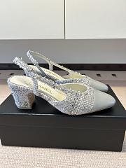 Kitlife Chanel Cap Toe CC Slingback Sandals Grey Tweed - 6