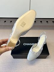 Kitlife Chanel Cap Toe CC Slingback Sandals Grey Tweed - 4